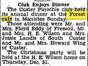 Forest Cafe - Dec 1939 Article